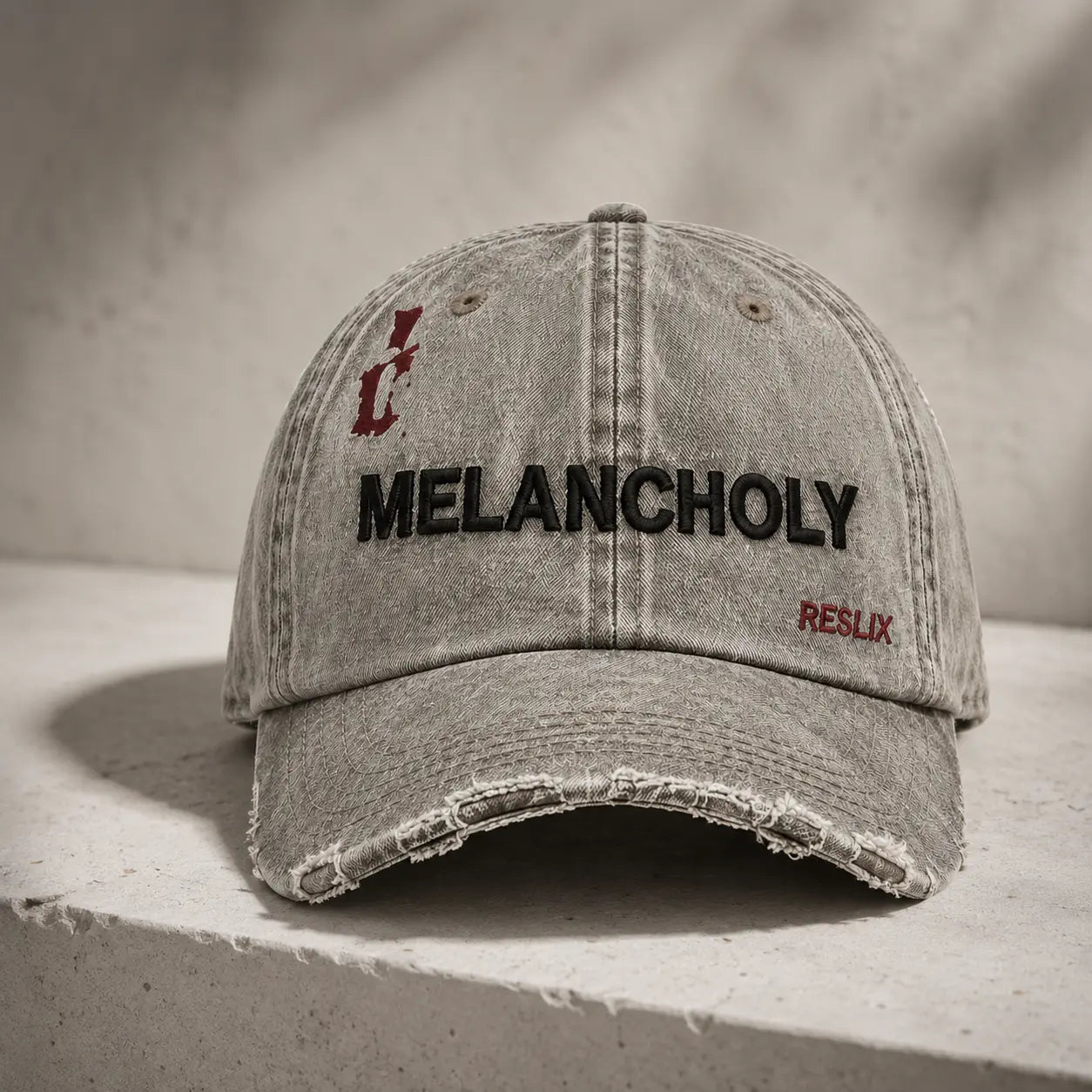 Melancholy washed grey cap