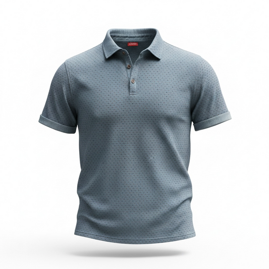 Blažek Polo – Light Blue Micro Pattern