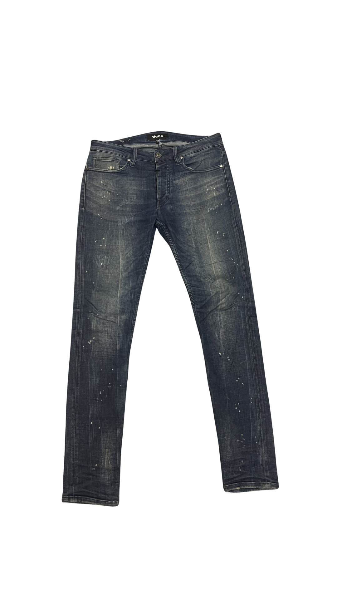 Tigha Slim Fit Jeans – Dark Wash Paint Effect