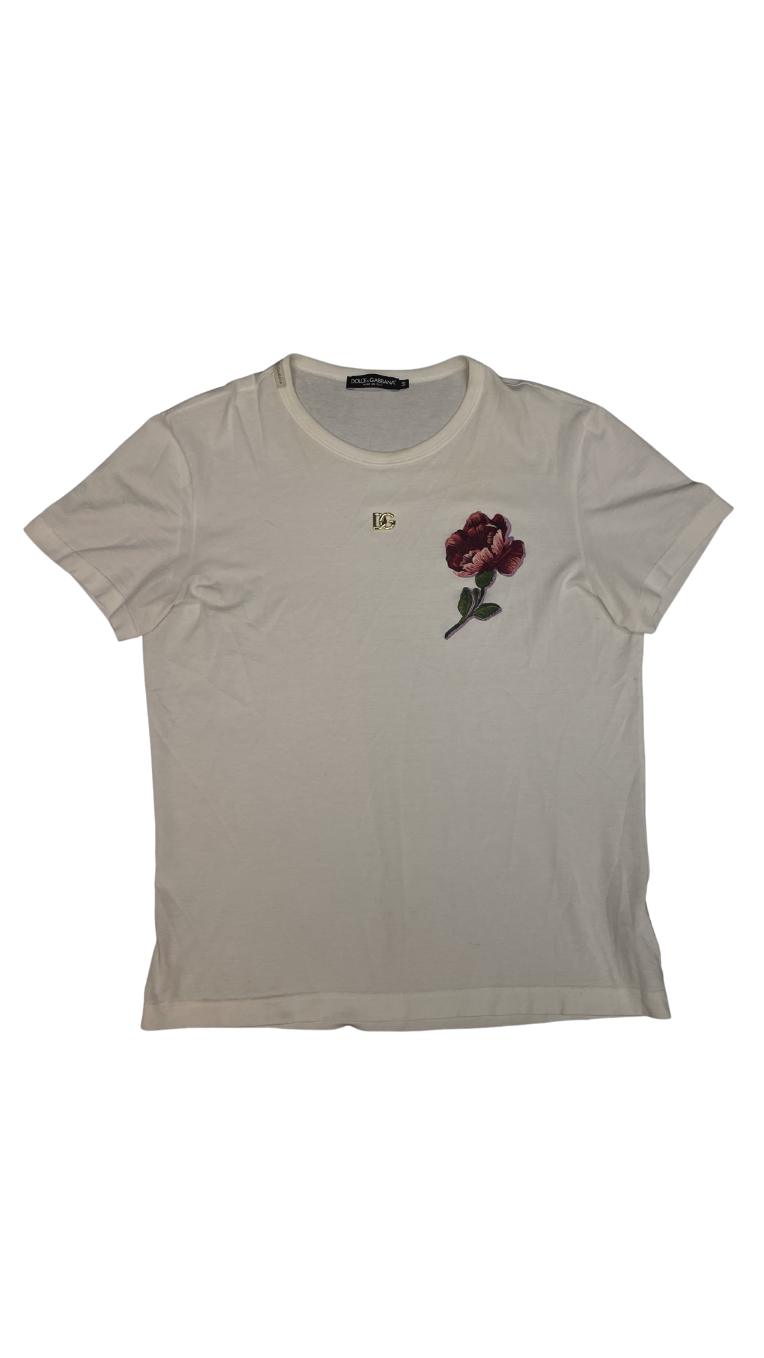 Dolce & Gabbana Rose Logo T-Shirt – White