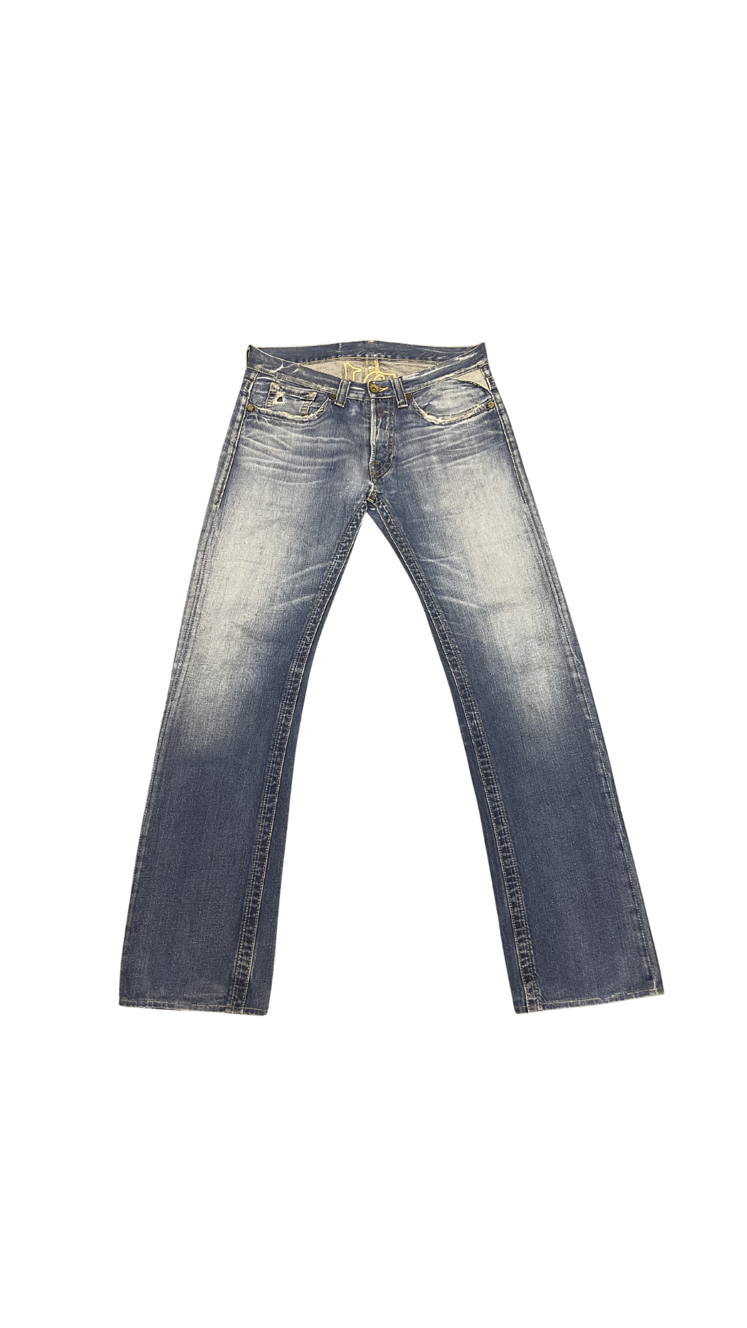 Replay Logo Back Jeans – Mid Blue Wash