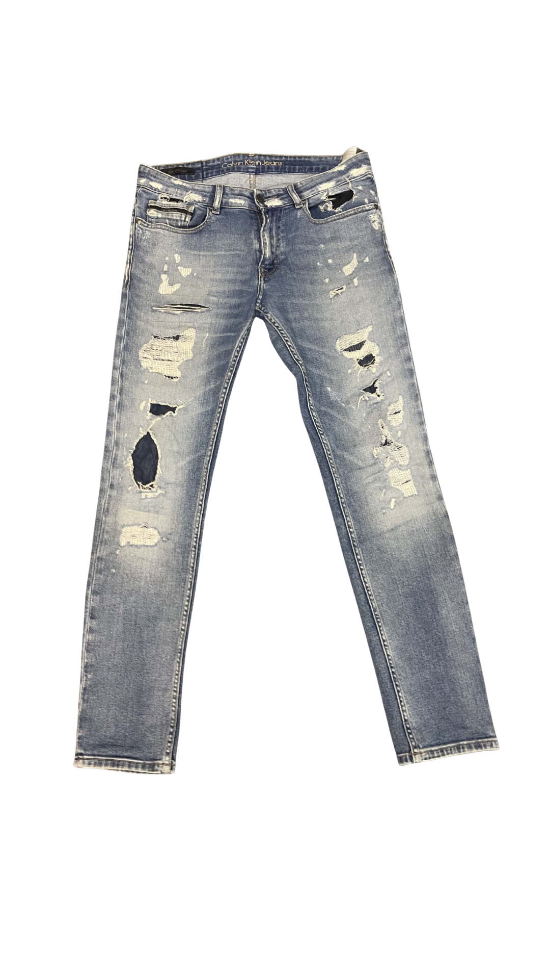 Calvin Klein Distressed Skinny Jeans – Light Blue