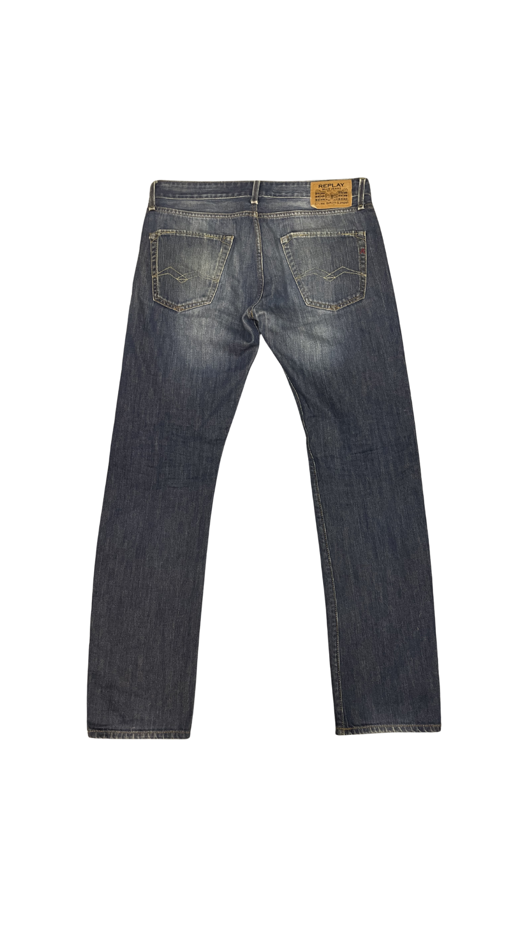 Replay Regular Fit Jeans – Mid Blue Wash
