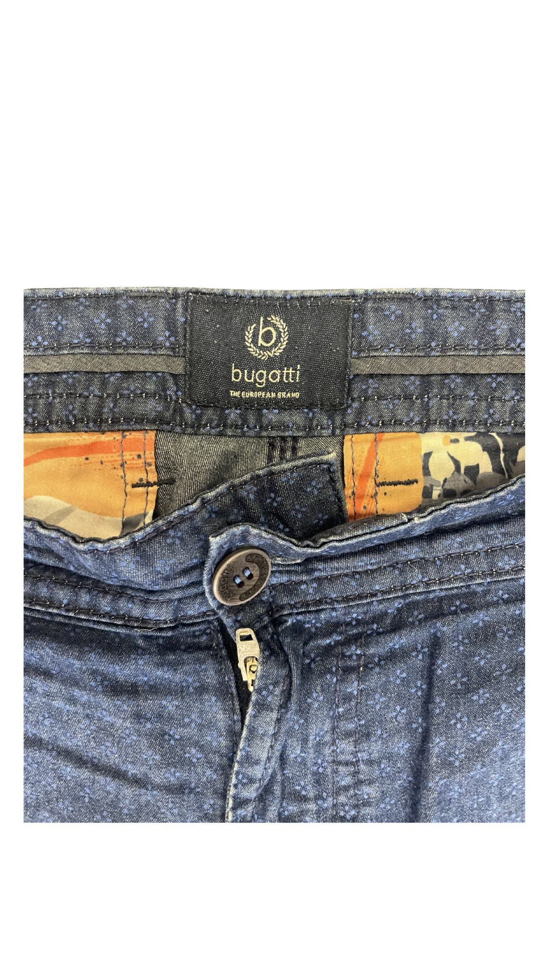 Bugatti Pattern Denim Shorts – Blue