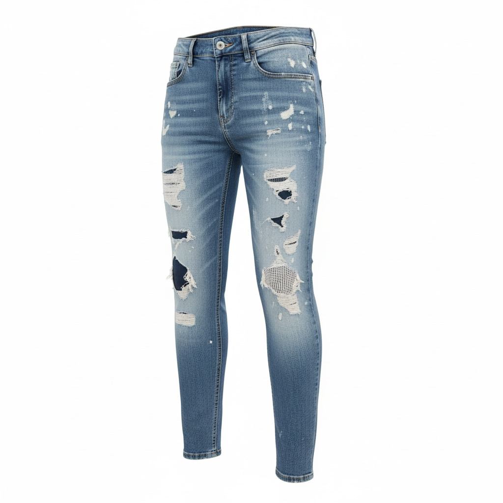Calvin Klein Distressed Skinny Jeans – Light Blue