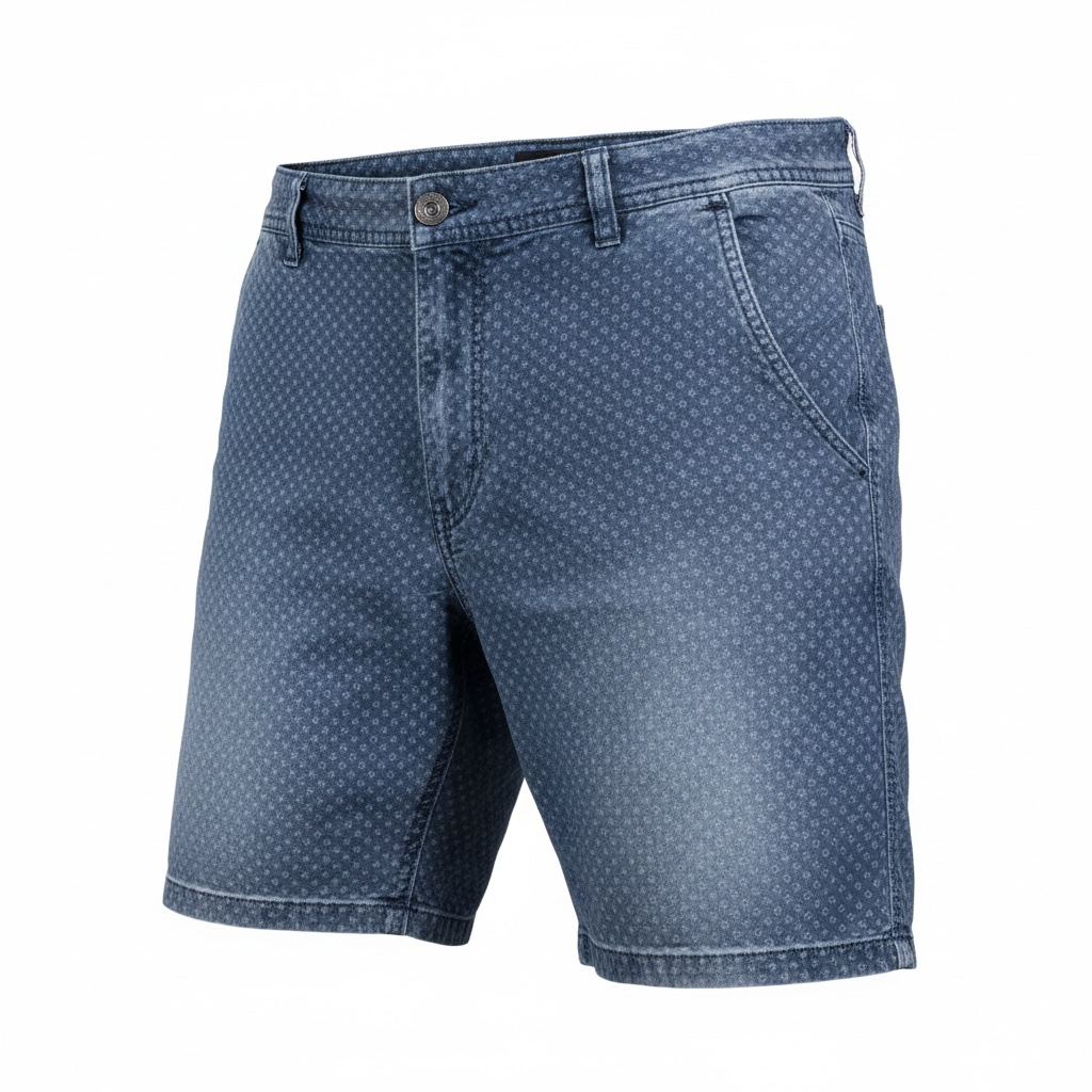 Bugatti Pattern Denim Shorts – Blue