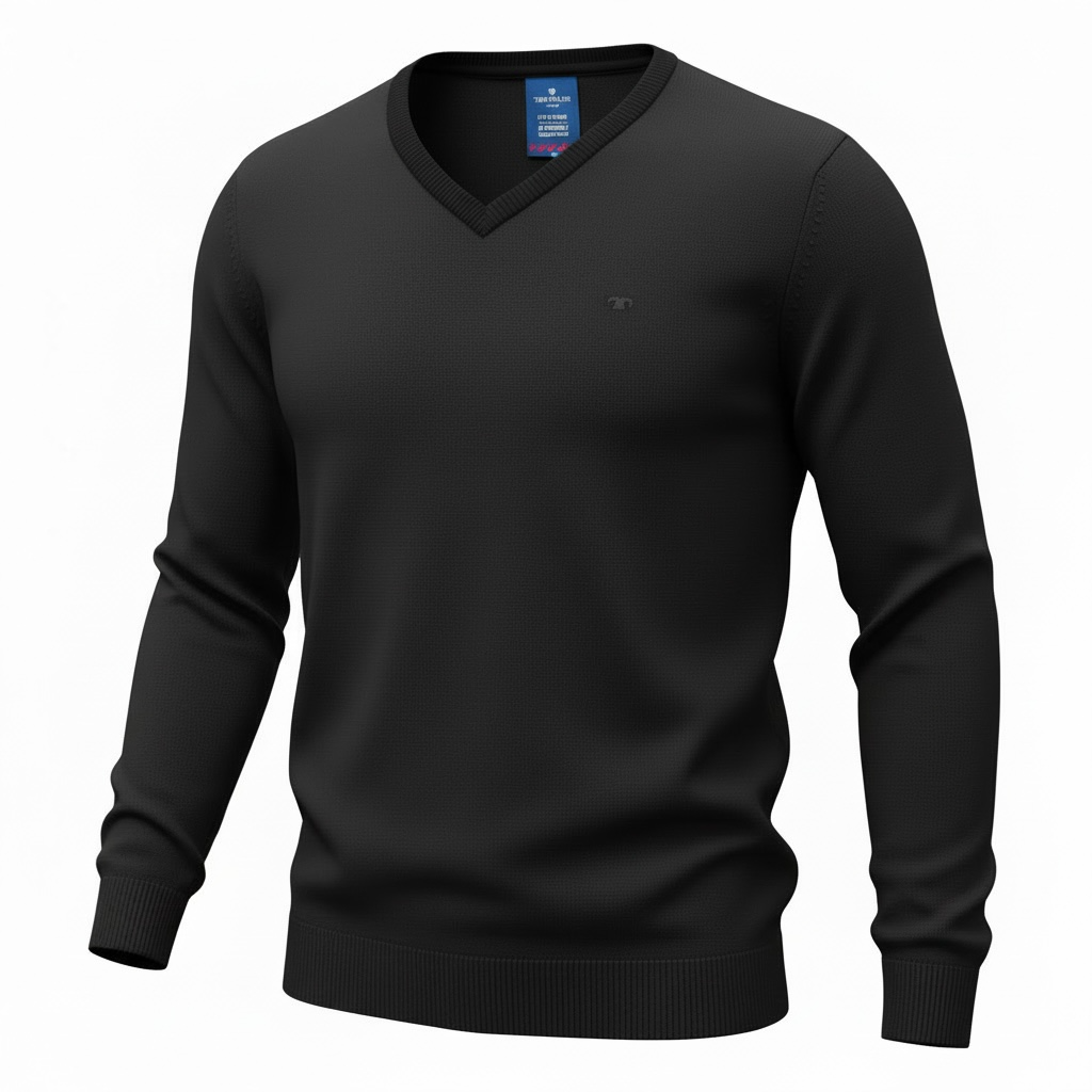 Tom Tailor Black V-Neck Sweater