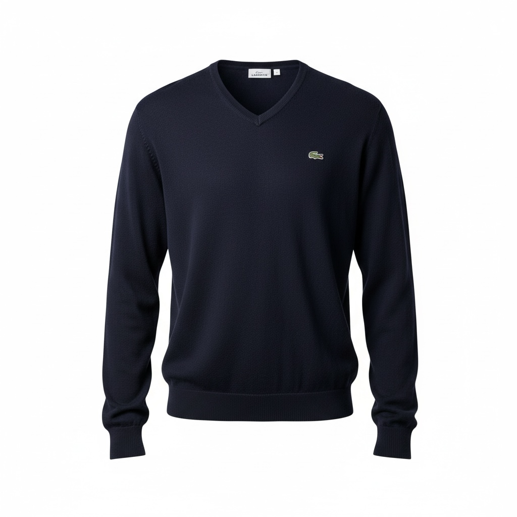 LACOSTE V-Neck Sweater – Navy