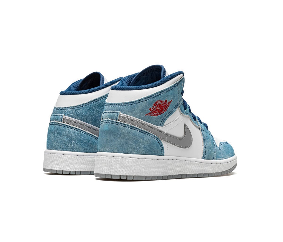 Jordan 1 Mid French Blue Fire Red