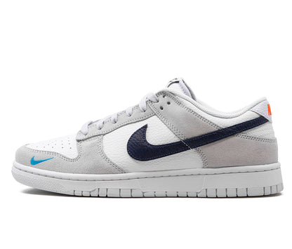 Nike Dunk Low White Grey Navy Aqua Mini Swoosh