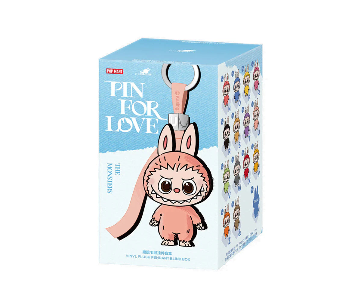 Pop Mart Labubu The Monsters Pin for Love Series Vinyl Plush Pendant (N-Z) Sealed Case (14 Blind Box)