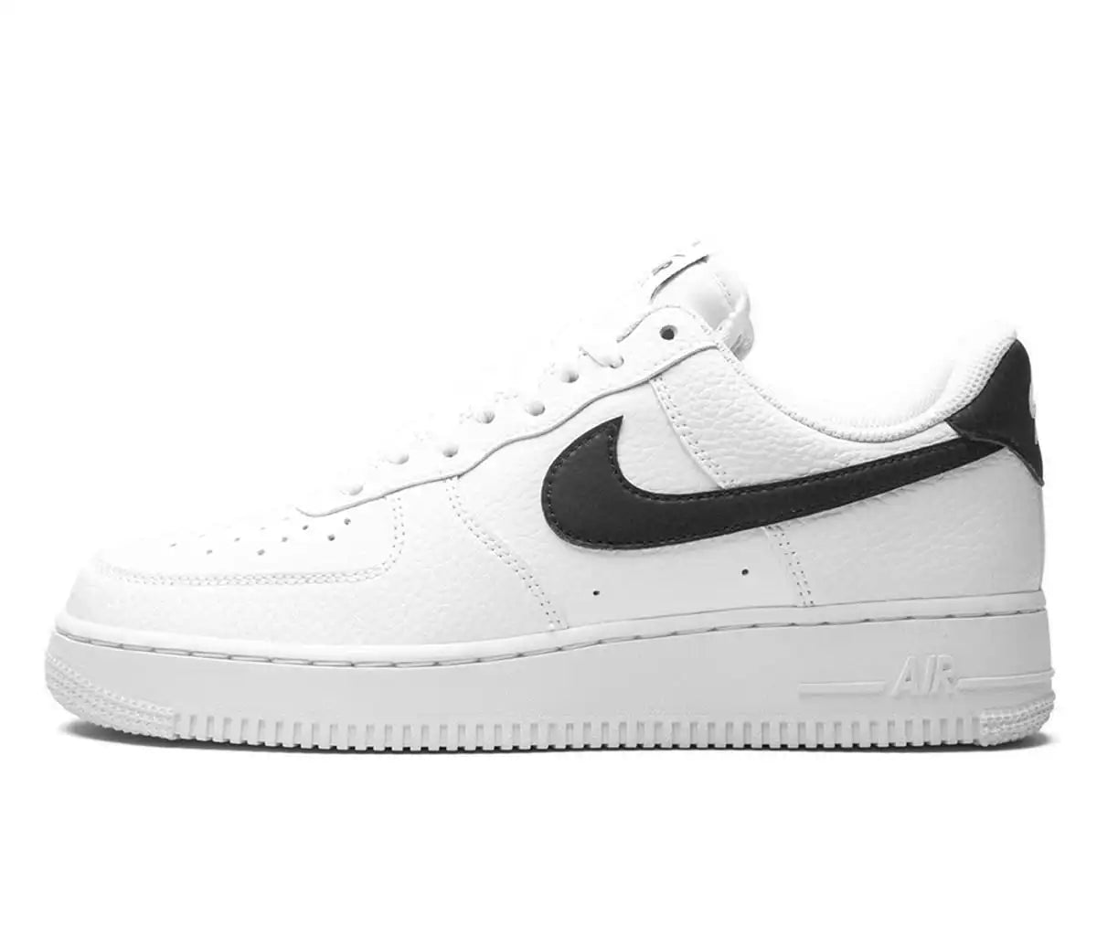 Nike Air Force 1 Low White Black Pebbled Leather