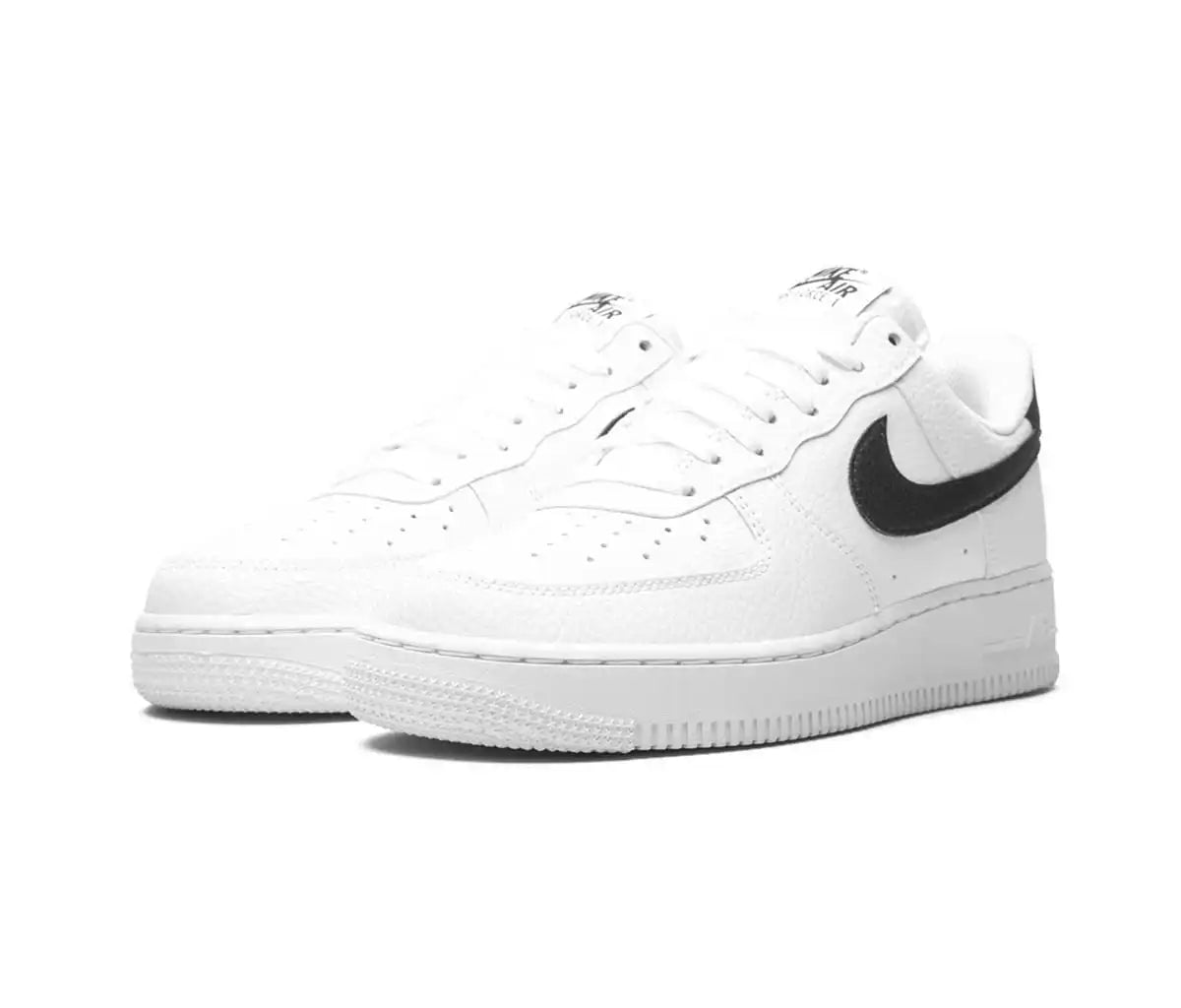 Nike Air Force 1 Low White Black Pebbled Leather