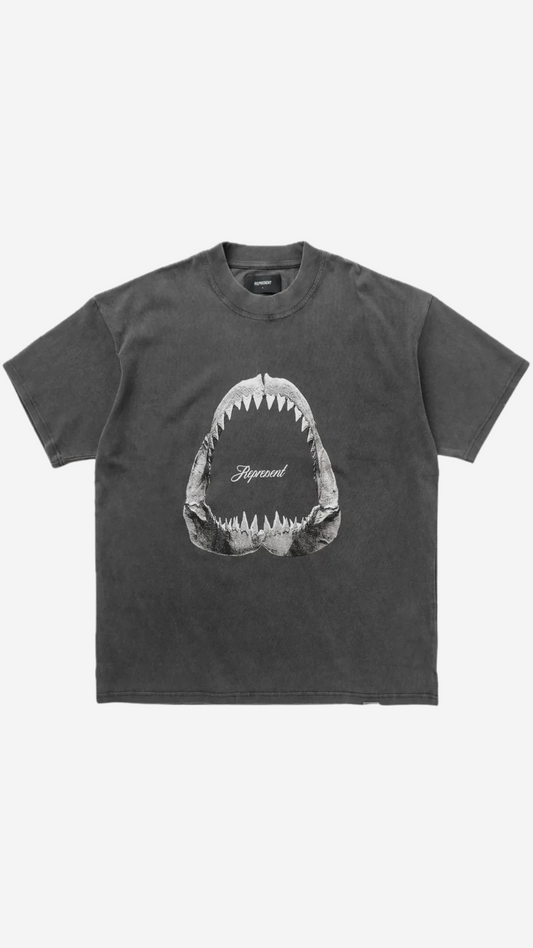 Represent Shark Jaws T-shirt Vintage Grey