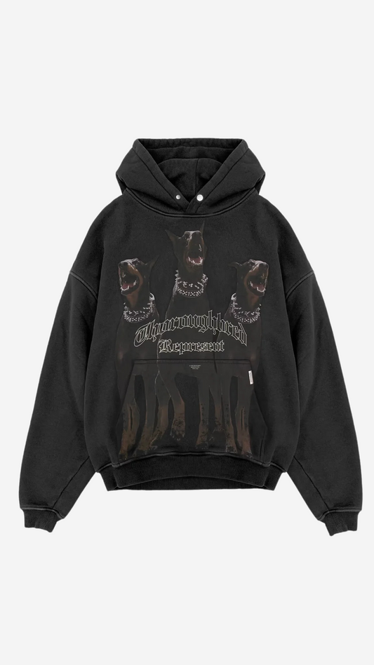 Represent Thoroughbred Oversized Hoodie Vintage Black