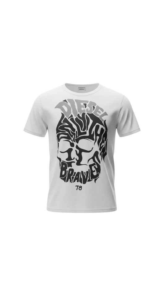 DIESEL Graphic Tee – White (Malá vada)