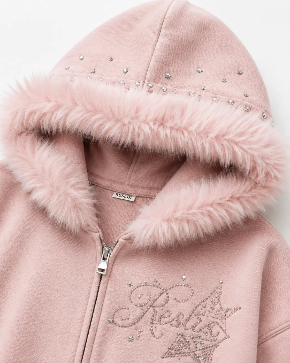 Fur hood and washed fabric detail